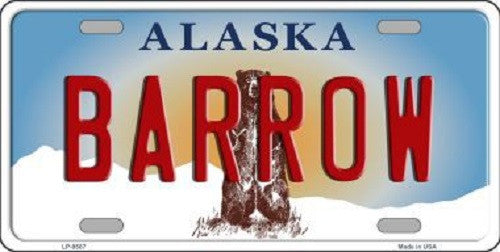 Barrow Alaska State Background Novelty Metal License Plate