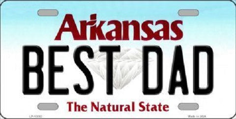 Best Dad Arkansas Background Novelty Metal License Plate