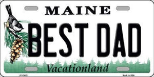 Best Dad Maine Metal Novelty License Plate