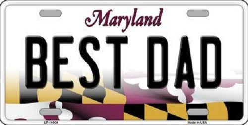 Best Dad Maryland Metal Novelty License Plate