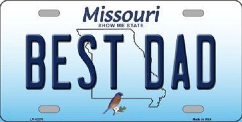 Best Dad Missouri Background Novelty Metal License Plate