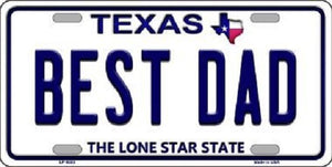 Best Dad Texas Background Novelty Metal License Plate