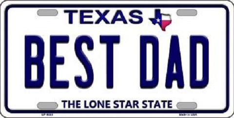 Best Dad Texas Background Novelty Metal License Plate