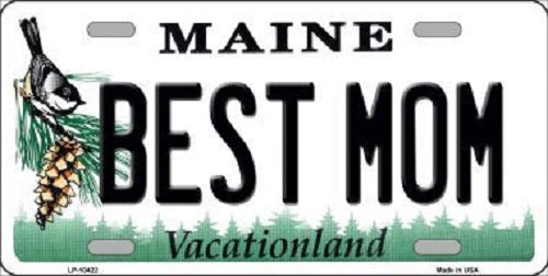 Best Mom Maine Metal Novelty License Plate