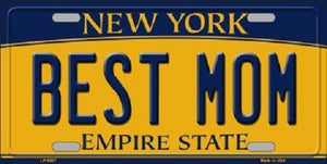 Best Mom New York Background Novelty Metal Novelty License Plate