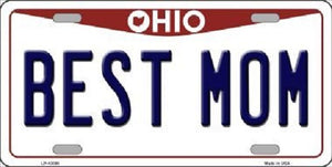 Best Mom Ohio Background Novelty Metal License Plate