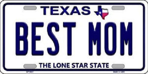 Best Mom Texas Background Novelty Metal License Plate