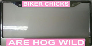 Biker Chicks Pink License Plate Frame