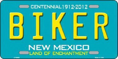 Biker New Mexico Novelty Metal License Plate