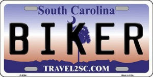 Biker South Carolina Novelty Metal License Plate