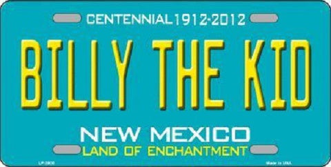 Billy The Kid New Mexico Teal Novelty Metal License Plate