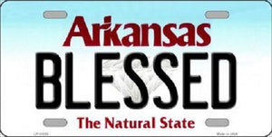 Blessed Arkansas Background Novelty Metal License Plate