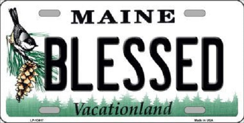 Blessed Maine Metal Novelty License Plate