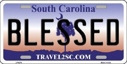 Blessed South Carolina Novelty Metal License Plate