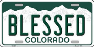 Blessed Springs Colorado Background Novelty Metal License Plate