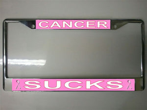 Cancer Sucks Chrome License Plate Frame