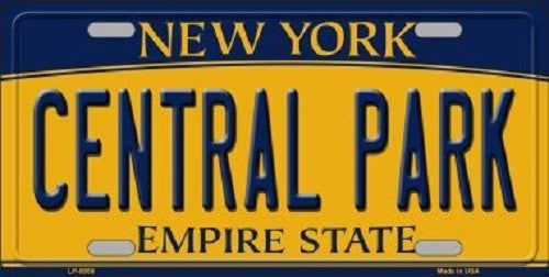 Central Park New York Background Novelty Metal License Plate