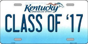 Class Of '17 Kentucky Novelty Metal License Plate