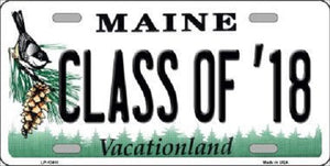 Class Of 18 Maine Metal Novelty License Plate