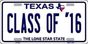 Class of '16 Texas Background Novelty Metal License Plate