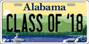 Class of '18 Alabama Background Novelty Metal License Plate