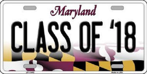 Class of '18 Maryland Metal Novelty License Plate