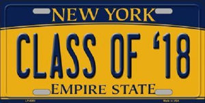 Class of '18 New York Background Novelty Metal Novelty License Plate
