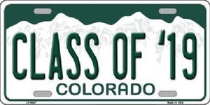 Class of '19 Colorado Background Novelty Metal License Plate