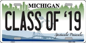 Class of 19 Michigan Metal Novelty License Plate