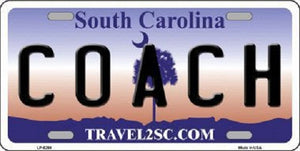 Coach South Carolina Novelty Metal License Plate