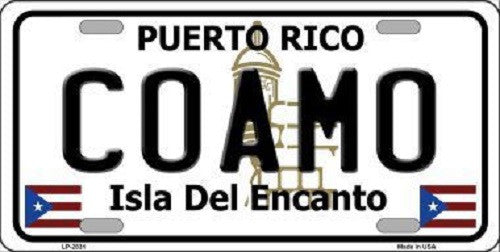 Coamo Puerto Rico Metal Novelty License Plate LP-2831