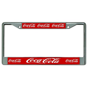 Coca-Cola Multiple Logo Chrome License Plate Frame