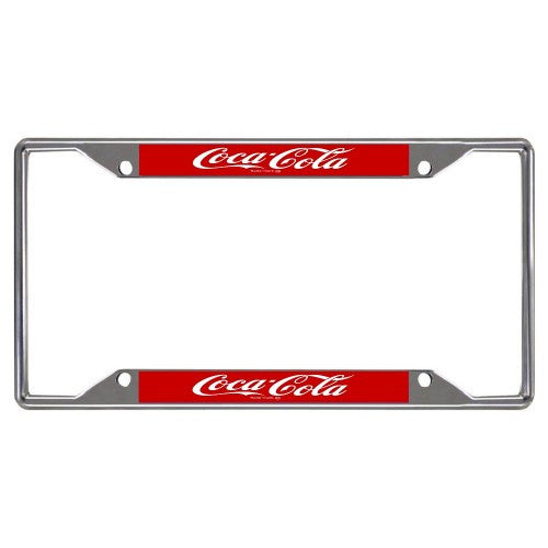 Coca-Cola Single Logo 4 Hole Chrome License Plate Frame