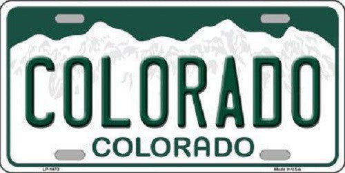 Colorado Novelty State Background Metal License Plate