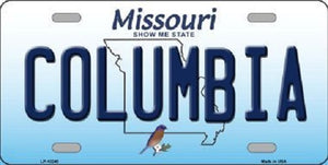 Columbia Missouri Background Novelty Metal License Plate