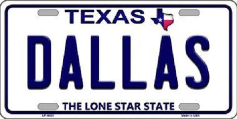 Dallas Texas Background Novelty Metal License Plate