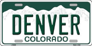 Denver Colorado Background Novelty Metal License Plate