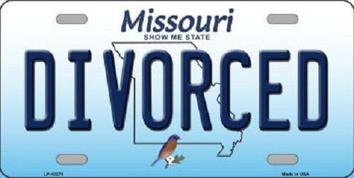 Divorced Missouri Metal Novelty License Plate