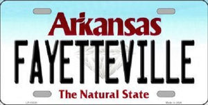 Fayetteville Arkansas Background Novelty Metal License Plate