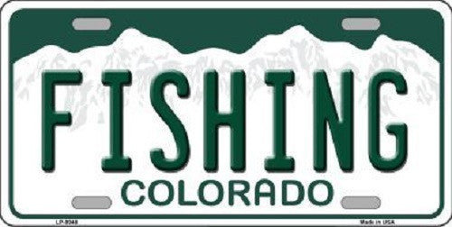 Fishing Colorado Background Novelty Metal License Plate