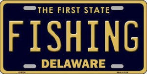 Fishing Delaware Novelty Metal License Plate