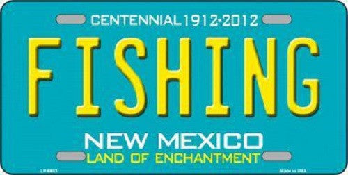 Fishing New Mexico Novelty Metal License Plate