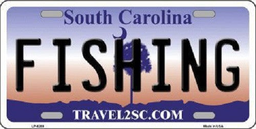 Fishing South Carolina Novelty Metal License Plate