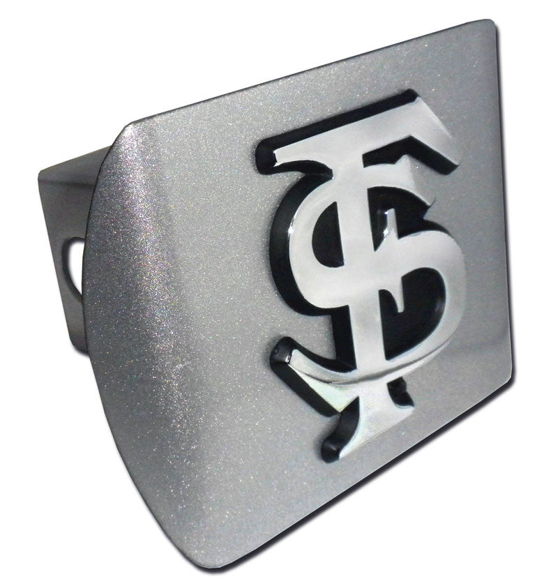 Florida State Emblem on Brushed Metal Hitch Cover