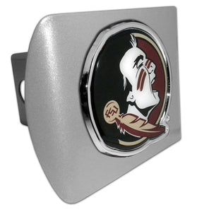 Florida State Seminole Color Emblem on Brushed Hitch Cover