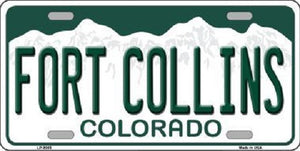 Fort Collins Colorado Background Novelty Metal License Plate