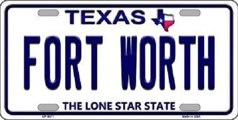 Fort Worth Texas Background Novelty Metal License Plate