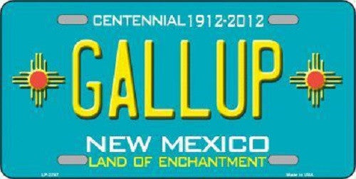 Gallup New Mexico Teal Novelty Metal License Plate
