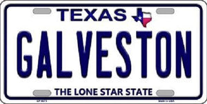 Galveston Texas Background Novelty Metal License Plate