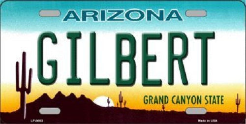 Gilbert Arizona Background Novelty Metal License Plate